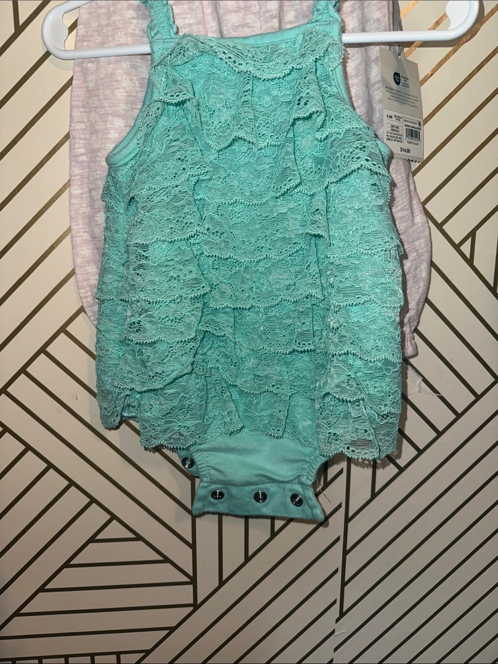 Baby Girls Pink & Mint Clothing Set - 4 Piece - Picture 4 of 5